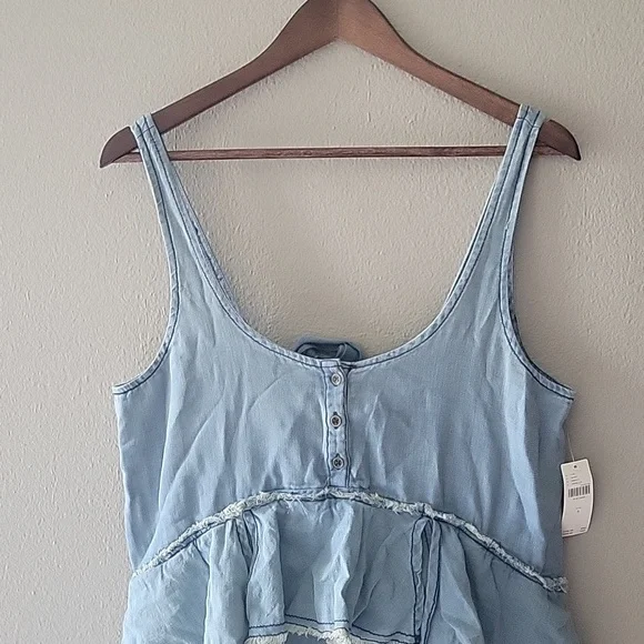Anthropologie/Pilcro Denim Tiered Maxi Dress Small NWT - Picture 3 of 6
